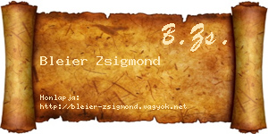 Bleier Zsigmond névjegykártya
